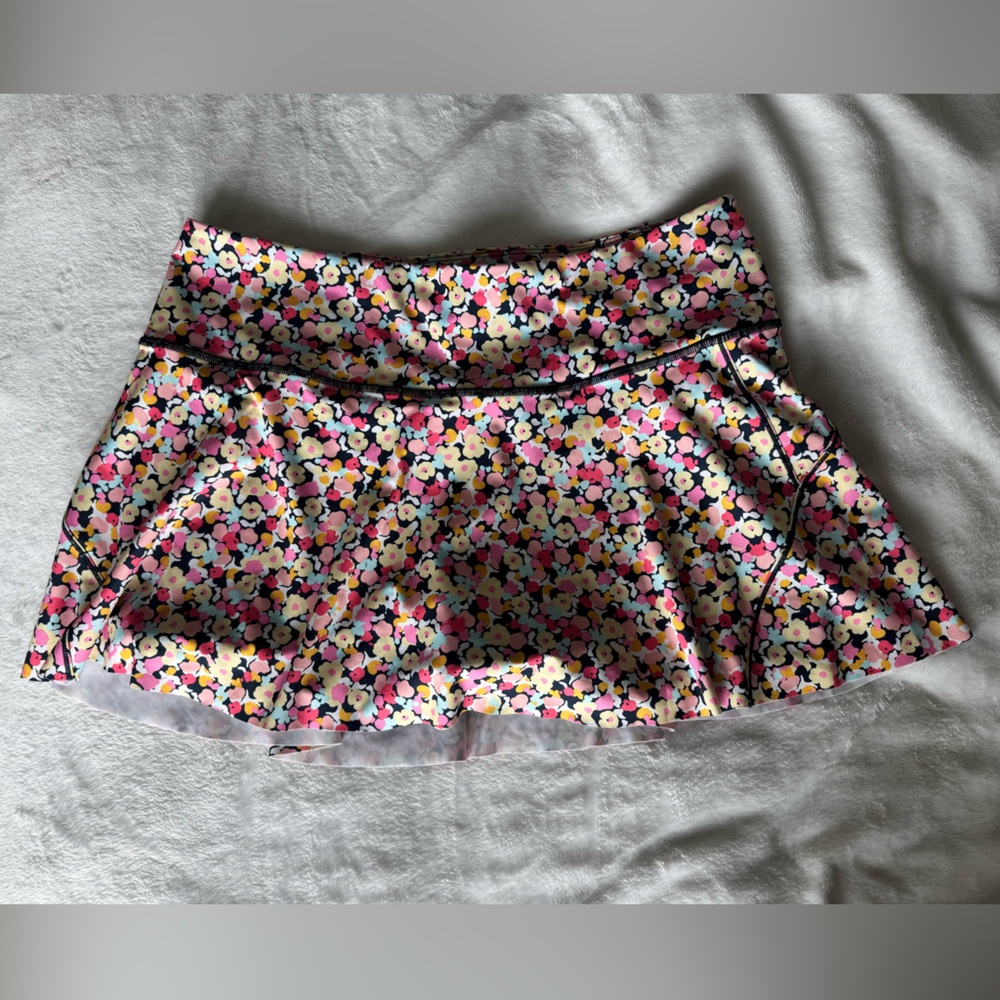 Athleta Womens XL Ace Printed Volley Floral Lunaria 15.5" Tennis Running Skort
